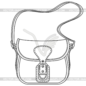 Contour . Ladies fashion bag - vector clip art