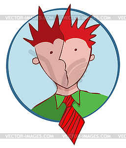 Portrait of businessman with red hair and tie - vector clipart