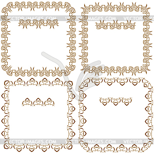 Set of beautiful square frames - vector image