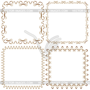 Set of beautiful square frames - vector clip art