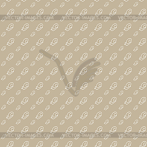 Бесшовного фона. Белый Улитка на светло-коричневого - изображение в векторе / векторный клипарт