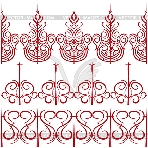 Elements for design. Set of borders in form of fence - vector EPS clipart