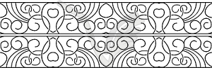 Border. Black seamless pattern - vector clipart
