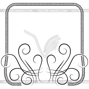 Вязание рамка украшена завитками - изображение в векторном виде