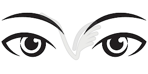 Pair female expressive eyes. Icon - vector clipart