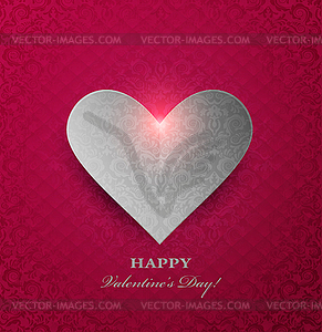 Valentine`s day Background With Heart - vector image