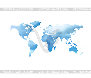 Карта мира с голубой небо облако - рисунок в векторном формате