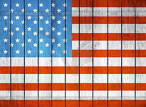 American Wooden Flag - vector EPS clipart