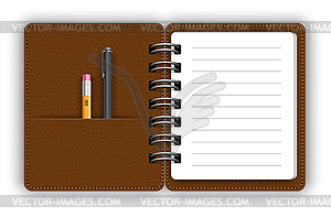 Open notepad - vector clipart