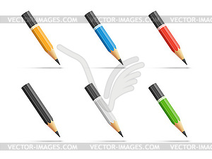 Pencils icon set - color vector clipart