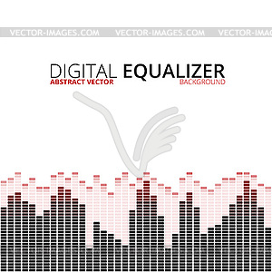 Equalizer on abstract technology background - vector clipart