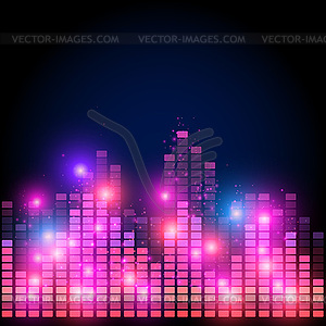 Equalizer on abstract technology background - vector clipart