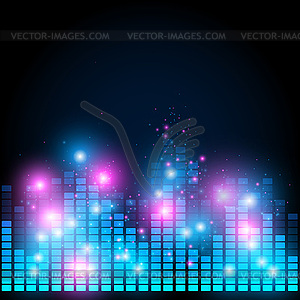 Equalizer on abstract technology background - vector image