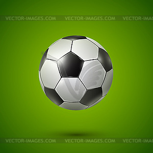 Soccer ball on green - vector clipart