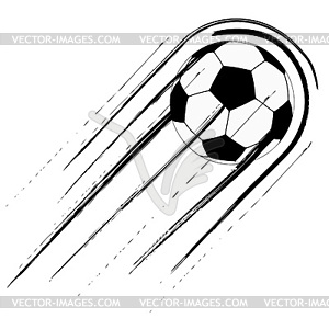 Soccer ball with trail - vector image