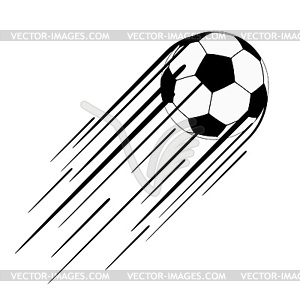 Soccer ball with trail - vector clipart