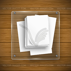 Glass framework and wood texture - royalty-free vector clipart