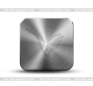 Square button metal - vector image