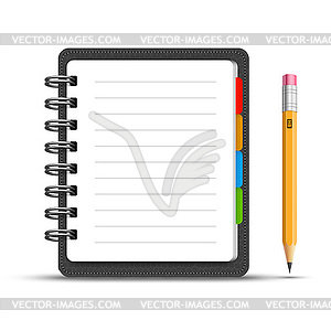 Leather notebook - vector clip art