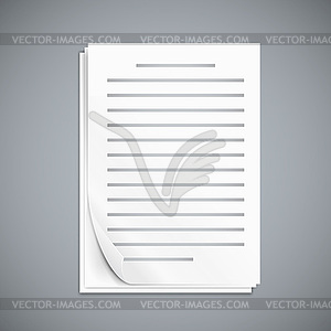 Empty paper three sheets - vector clip art