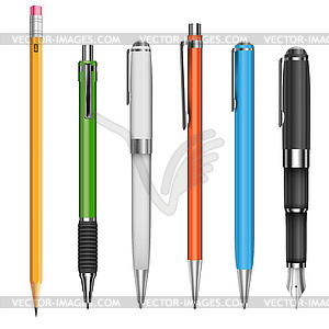 Pens and pencils - vector clip art
