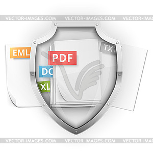 Glass Shield - color vector clipart