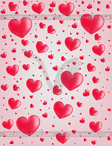 Valentine card hearts background - vector clipart