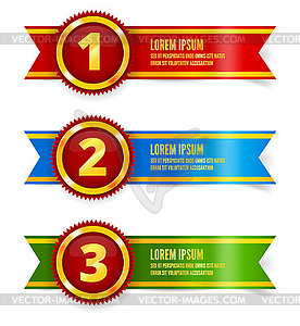 Golden with red medals - vector clipart