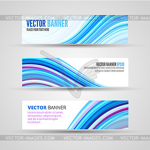 Banners blue ocean - vector image