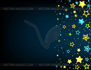 Cartoon star colored background - vector image