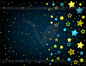 Cartoon star colored background - vector image