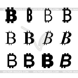 Bitcoin symbol variation - vector image