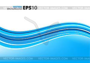 Blue and white waves package background - vector image