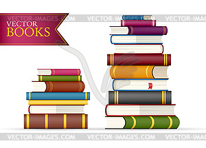 Stack of multi colored books - vector image