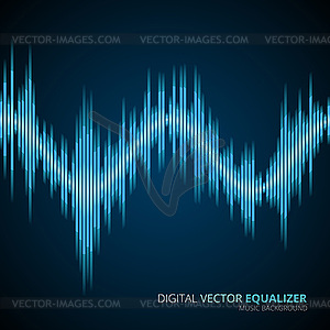 Blue sound wave - vector image