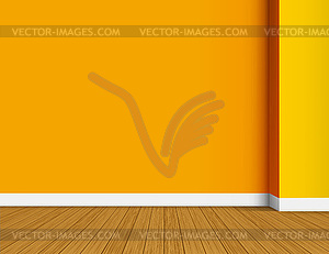 Orange empty interior background - vector image