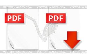 PDF paper sheet icons - royalty-free vector image