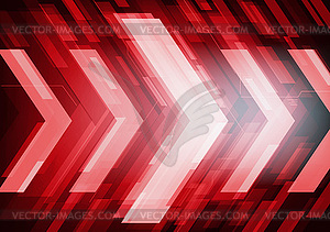 Red abstract technology arrows - vector image