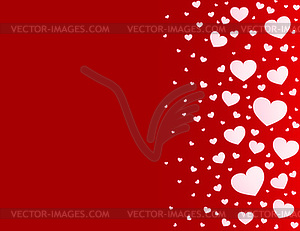 Valentine card hearts background - vector image