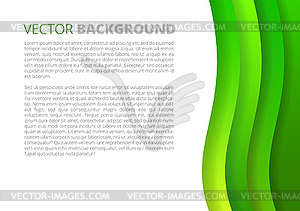 Green waves paper sheets - vector image