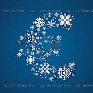 Letter , font frosty snowflakes - vector clipart