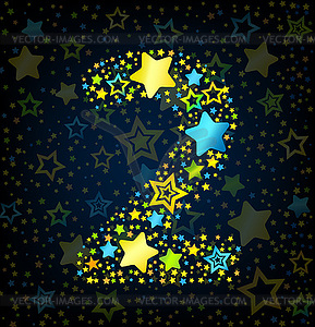 Number 2 cartoon star - vector EPS clipart