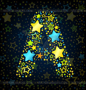 Letter cartoon star - vector image