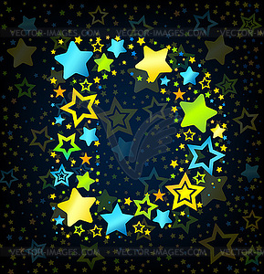 Letter D cartoon star - vector image