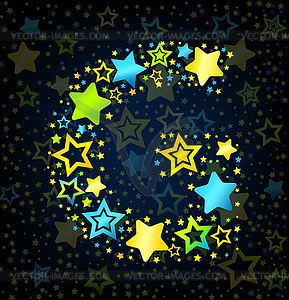 Letter G cartoon star - vector clipart