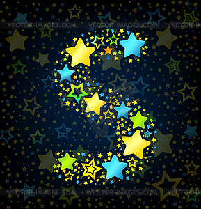 Letter S cartoon star - vector image