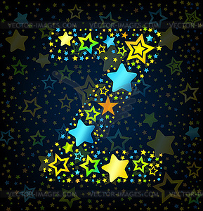 Letter Z cartoon star - royalty-free vector image