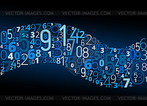 S-shape, font of numbers - vector image