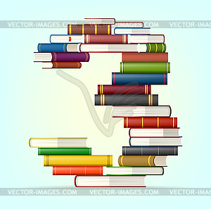 Numbers of stacks of multi colored books - vector image