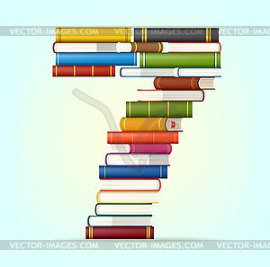 Numbers of stacks of multi colored books - vector image